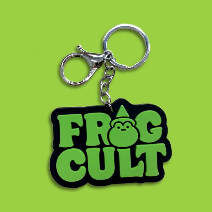 Frog Cult rubber keychain - green